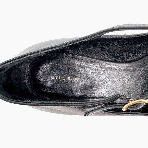 The Row Cyd Mary Jane Kitten Pumps Size 39 US 9 Black Leather Pointed Low Heel - Picture 16 of 16